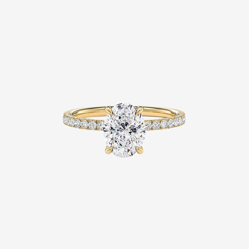 Oval Pave Lab Diamond Engagement Ring