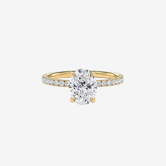 Oval Pave Lab Diamond Engagement Ring