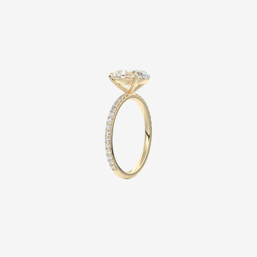 Oval Pave Lab Diamond Engagement Ring