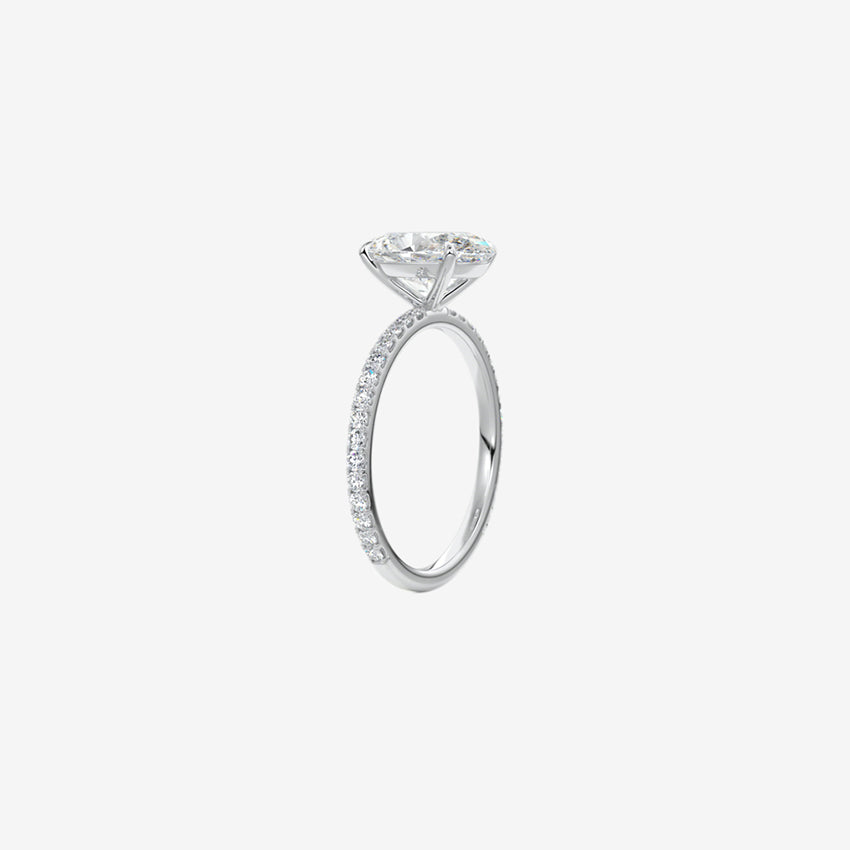 Oval Pave Lab Diamond Engagement Ring