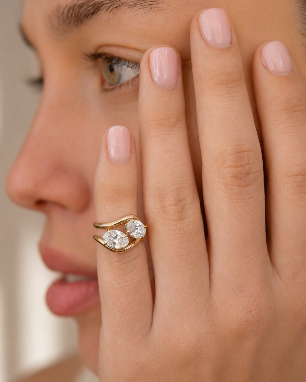 1ct Oval Wave Ring