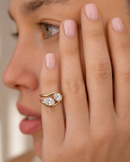 1ct Oval Wave Ring