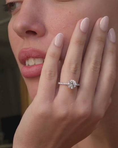 Round Pave Lab Diamond Engagement Ring