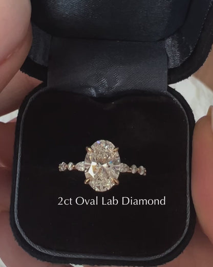 Oval Marquise Accent Engagement ring