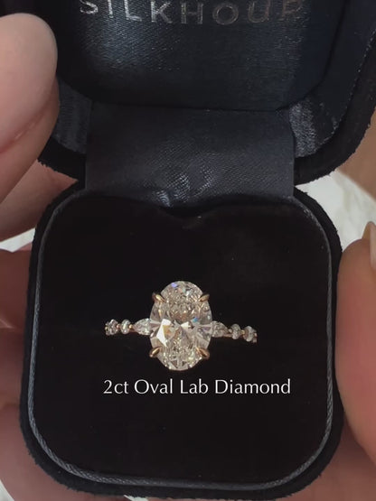 Oval Marquise Accent Engagement ring