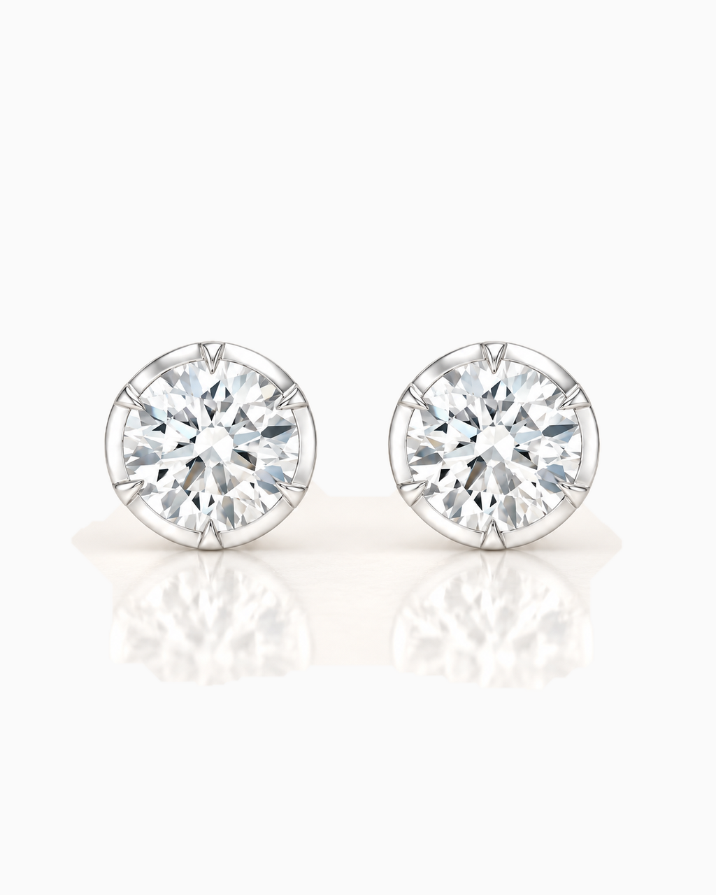 Georgian Round Diamond Studs Earrings