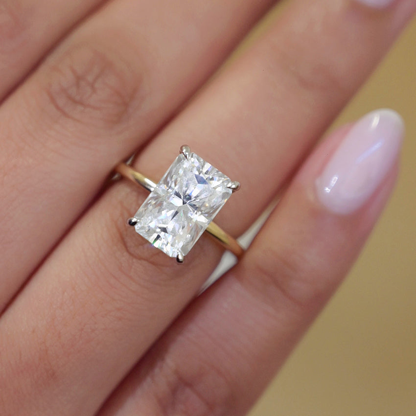 Radiant Lab Diamond Engagement Ring