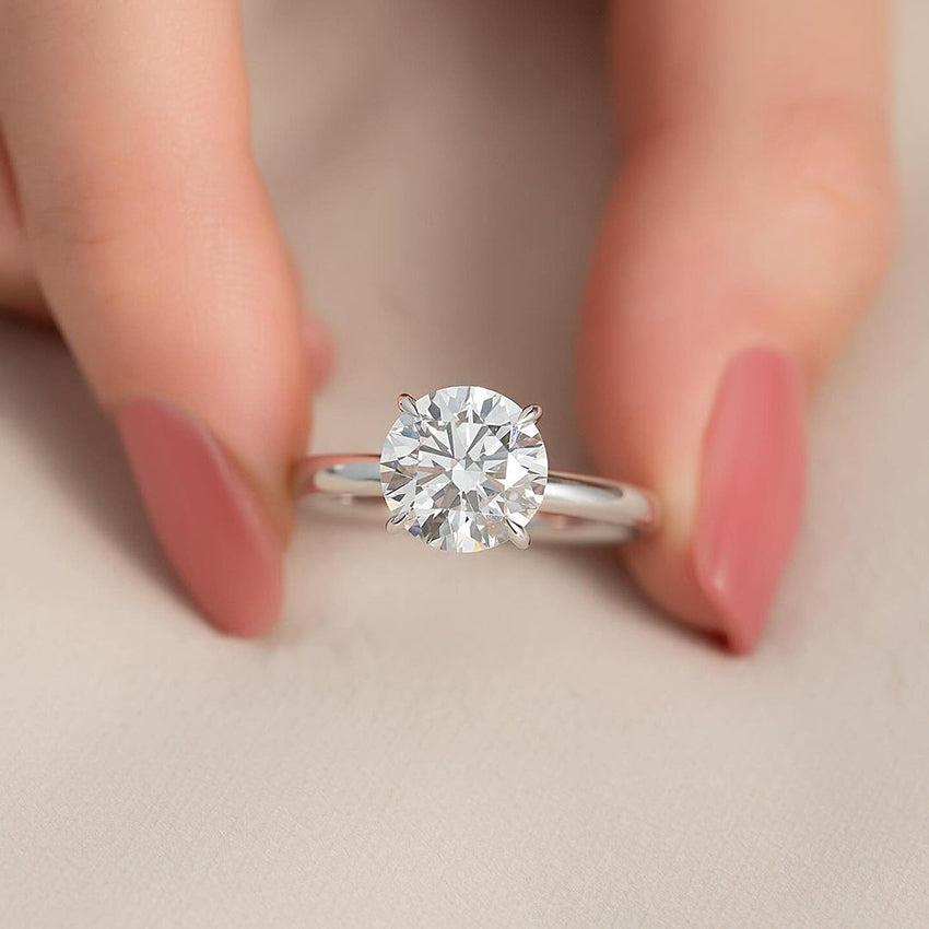 Round Lab Diamond Engagement Ring