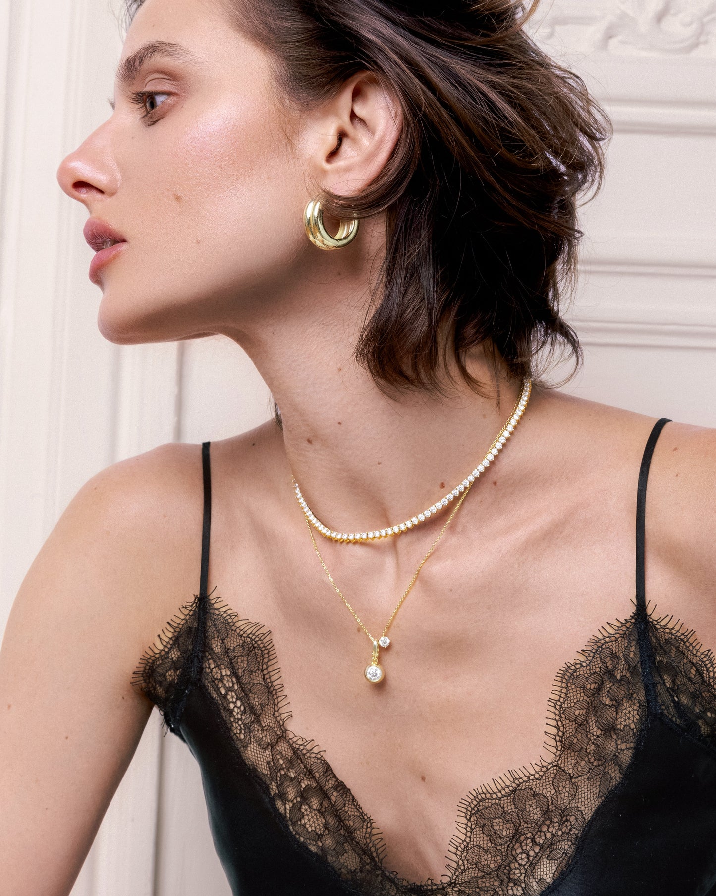 Round Pendant Necklace - Moissanite