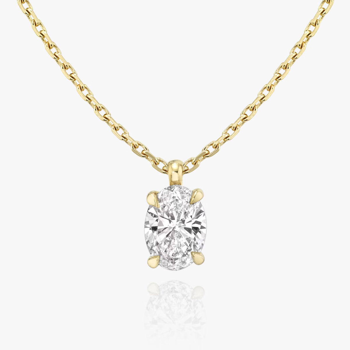 Oval Lab-Grown Diamond Solitaire Pendant Necklace
