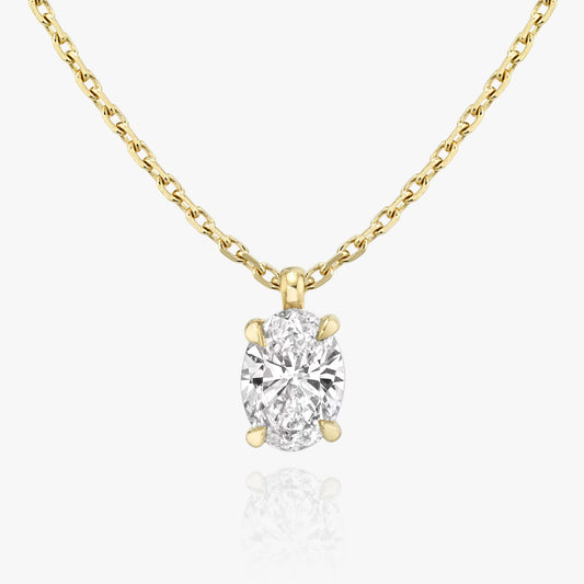 Oval Lab-Grown Diamond Solitaire Pendant Necklace