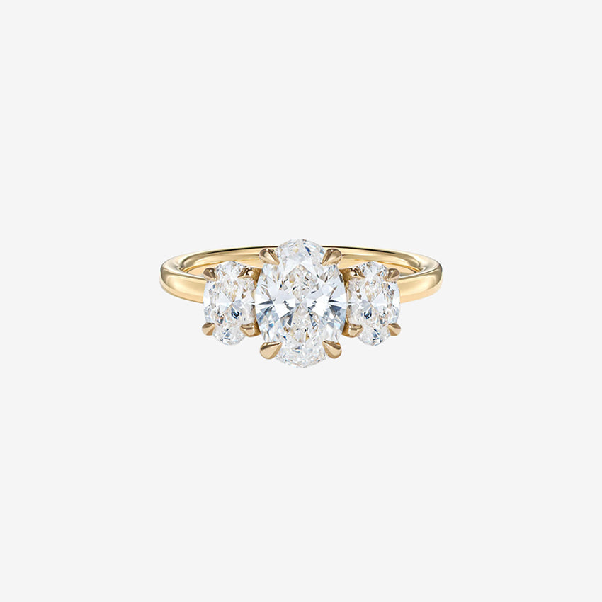 Three Stone Oval Lab Grown Engagement Ring